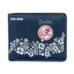 New York Yankees Wallet - Custom Floral Cluster Navy White