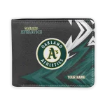Oakland Athletics Wallet - Custom Sharp Arrow Streaks Green Black