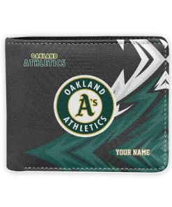 Oakland Athletics Wallet - Custom Sharp Arrow Streaks Green Black