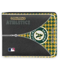 Oakland Athletics Wallet - Custom Zipper Split Green Black