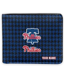 Philadelphia Phillies Wallet - Custom Classic Houndstooth Blue