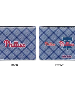 Alternative view of Philadelphia Phillies Wallet - Custom Plaid Grid Blue