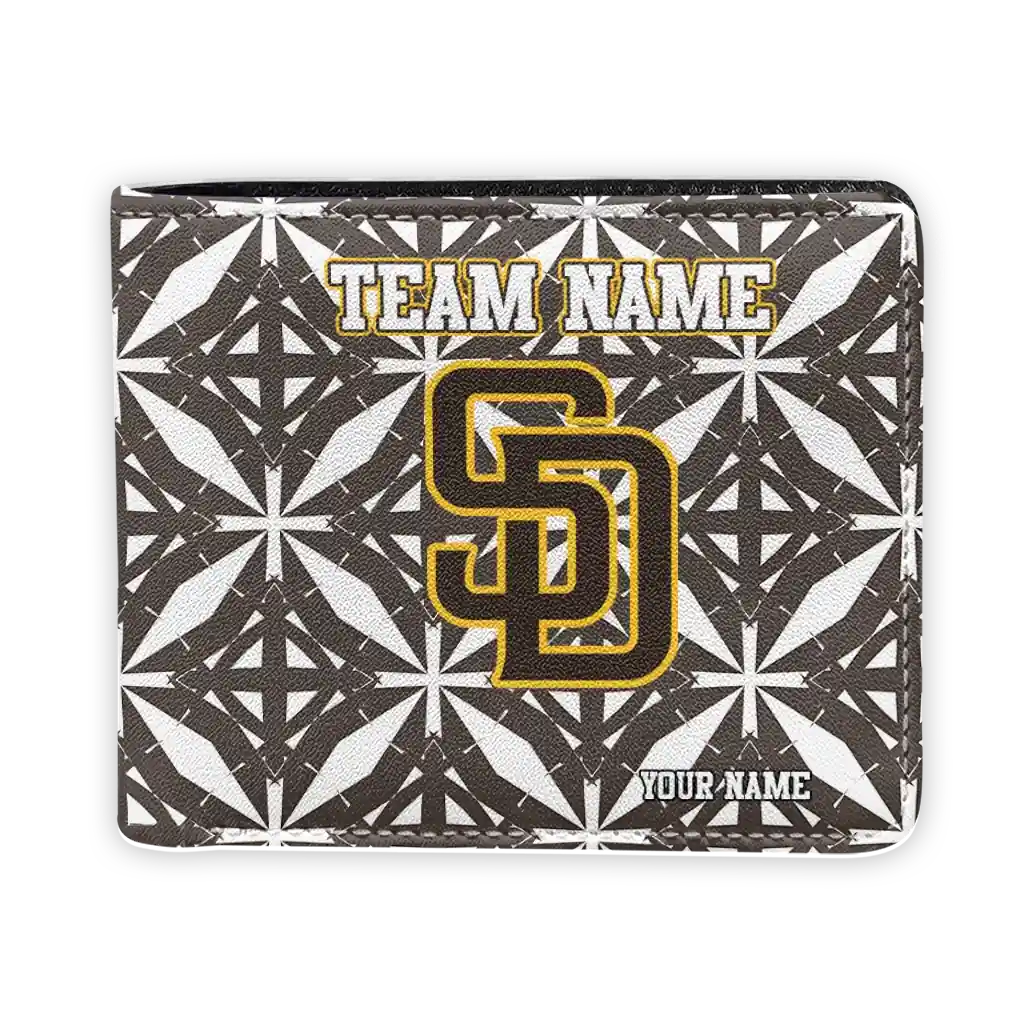 San Diego Padres Wallet - Custom Geometric Star Brown White