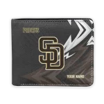 San Diego Padres Wallet - Custom Sharp Arrow Streaks Brown Black