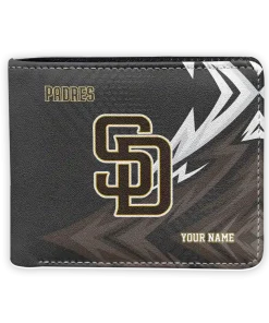 San Diego Padres Wallet - Custom Sharp Arrow Streaks Brown Black