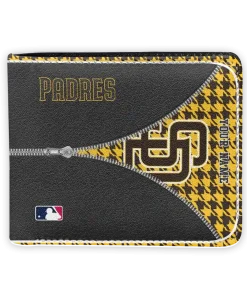 San Diego Padres Wallet - Custom Zipper Split Yellow Black