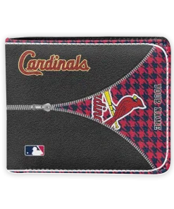 St. Louis Cardinals Wallet - Custom Zipper Split Red Black