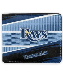 Tampa Bay Rays Wallet - Custom Checkerboard Brush Navy Black