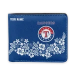 Texas Rangers Wallet - Custom Floral Cluster Blue White