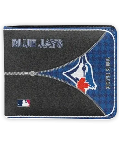 Toronto Blue Jays Wallet - Custom Zipper Split Blue Black