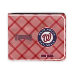 Washington Nationals Wallet - Custom Plaid Grid Red
