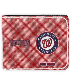 Washington Nationals Wallet - Custom Plaid Grid Red