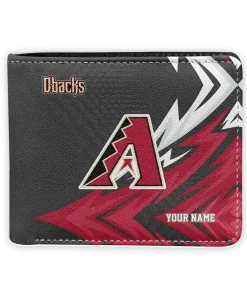 Arizona Diamondbacks Wallet - Customized Sharp Arrow Streaks Red Black