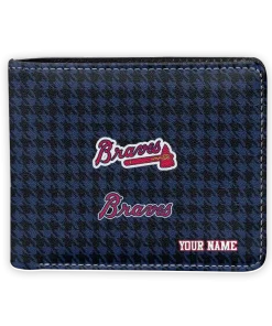 Atlanta Braves Wallet - Customized Classic Houndstooth Navy