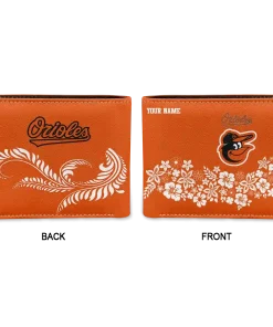 Alternative view of Baltimore Orioles Wallet - Customized Floral Cluster Orange White