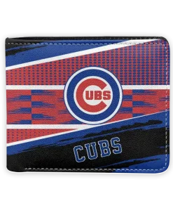 Chicago Cubs Wallet - Customized Checkerboard Brush Blue Black