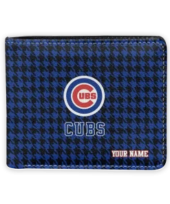 Chicago Cubs Wallet - Customized Classic Houndstooth Blue