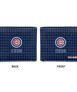 Alternative view of Chicago Cubs Wallet - Customized Classic Houndstooth Blue