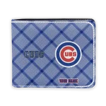 Chicago Cubs Wallet - Customized Plaid Grid Blue