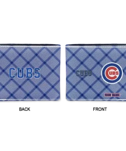 Alternative view of Chicago Cubs Wallet - Customized Plaid Grid Blue