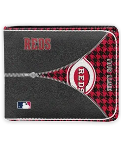Cincinnati Reds Wallet - Customized Zipper Split Red Black