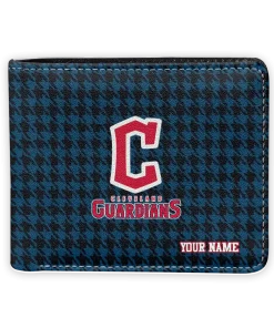 Cleveland Guardians Wallet - Customized Classic Houndstooth Navy Blue