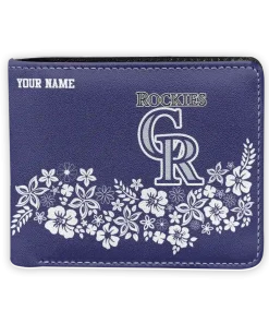 Colorado Rockies Wallet - Customized Floral Cluster Blue White