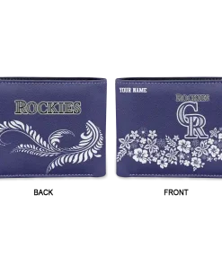 Alternative view of Colorado Rockies Wallet - Customized Floral Cluster Blue White