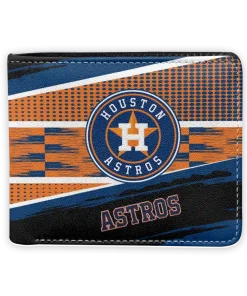 Houston Astros Wallet - Customized Checkerboard Brush Blue Orange