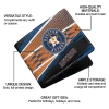 Houston Astros Wallet - Customized Checkerboard Brush Blue Orange