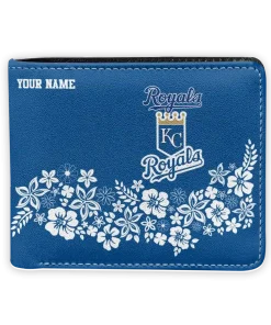 Kansas City Royals Wallet - Customized Floral Cluster Royal Blue White