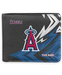 Los Angeles Angels Wallet - Customized Sharp Arrow Streaks Blue Black
