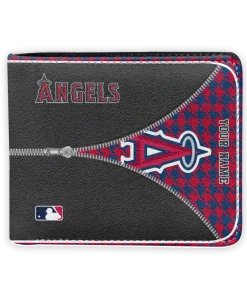 Los Angeles Angels Wallet - Customized Zipper Split Red Black