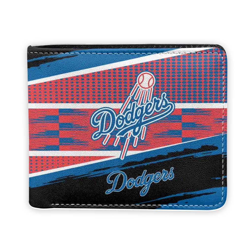 Los Angeles Dodgers Wallet - Customized Checkerboard Brush Blue Red