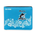 Miami Marlins Wallet - Customized Floral Cluster Blue White