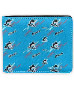 Miami Marlins Wallet - Customized Streak Motif Blue