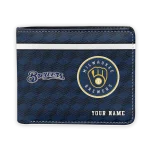 Milwaukee Brewers Wallet - Customized Cube Illusion Navy Blue
