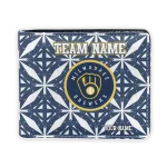 Milwaukee Brewers Wallet - Customized Geometric Star Navy Blue White