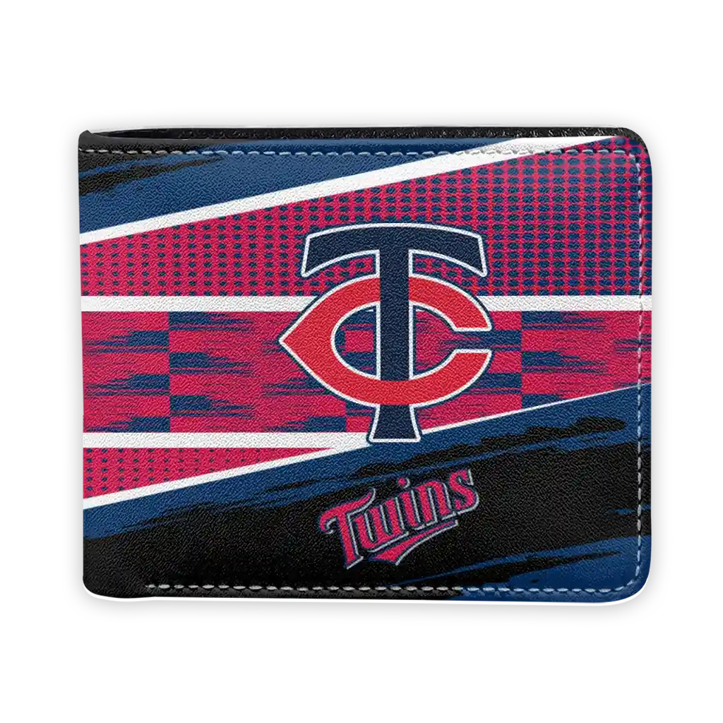Minnesota Twins Wallet - Customized Checkerboard Brush Red Black