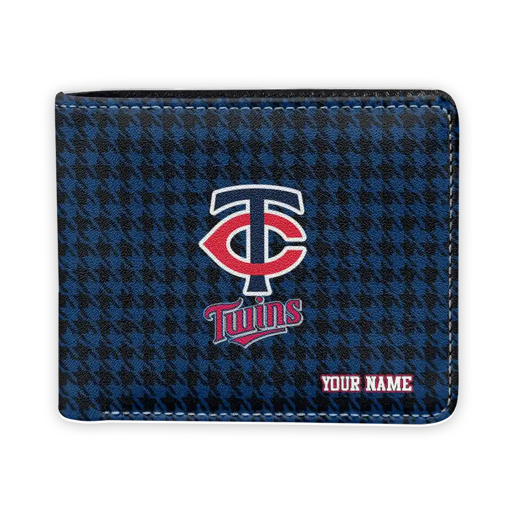 Minnesota Twins Wallet - Customized Classic Houndstooth Navy