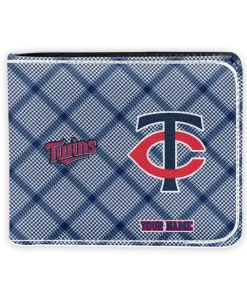 Minnesota Twins Wallet - Customized Plaid Grid Navy