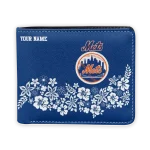 New York Mets Wallet - Customized Floral Cluster Blue White