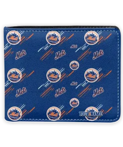 New York Mets Wallet - Customized Streak Motif Blue