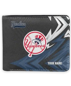 New York Yankees Wallet - Customized Sharp Arrow Streaks Navy Black
