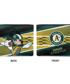 Alternative view of Oakland Athletics Wallet - Customized Checkerboard Brush Green Black