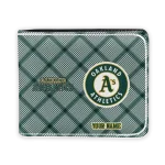 Oakland Athletics Wallet - Customized Plaid Grid Green