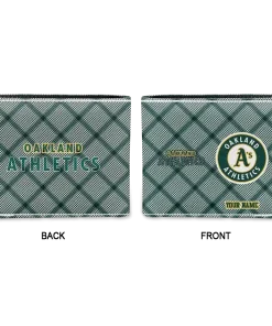 Alternative view of Oakland Athletics Wallet - Customized Plaid Grid Green