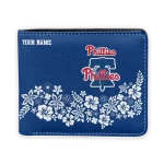 Philadelphia Phillies Wallet - Customized Floral Cluster Blue White