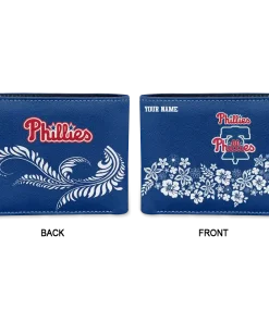 Alternative view of Philadelphia Phillies Wallet - Customized Floral Cluster Blue White