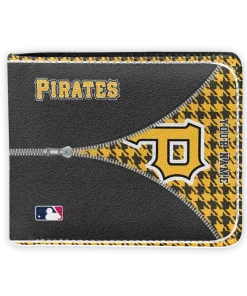Pittsburgh Pirates Wallet - Customized Zipper Split Yellow Black